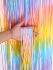 1pc Party Tassel Curtain, Modern Color Block Decorative Background Cloth For Party, Holiday - Multicolor - View 1