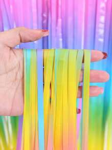 1pc Party Tassel Curtain, Modern Color Block Decorative Background Cloth For Party, Holiday - Multicolor - View 2