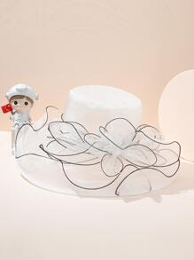 Minimalist Floppy Hat - White - View 4