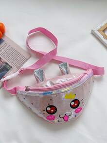 Niñas Riñonera de color metálico con estampado de dibujos animados - Rosa Pálido - Ver 6