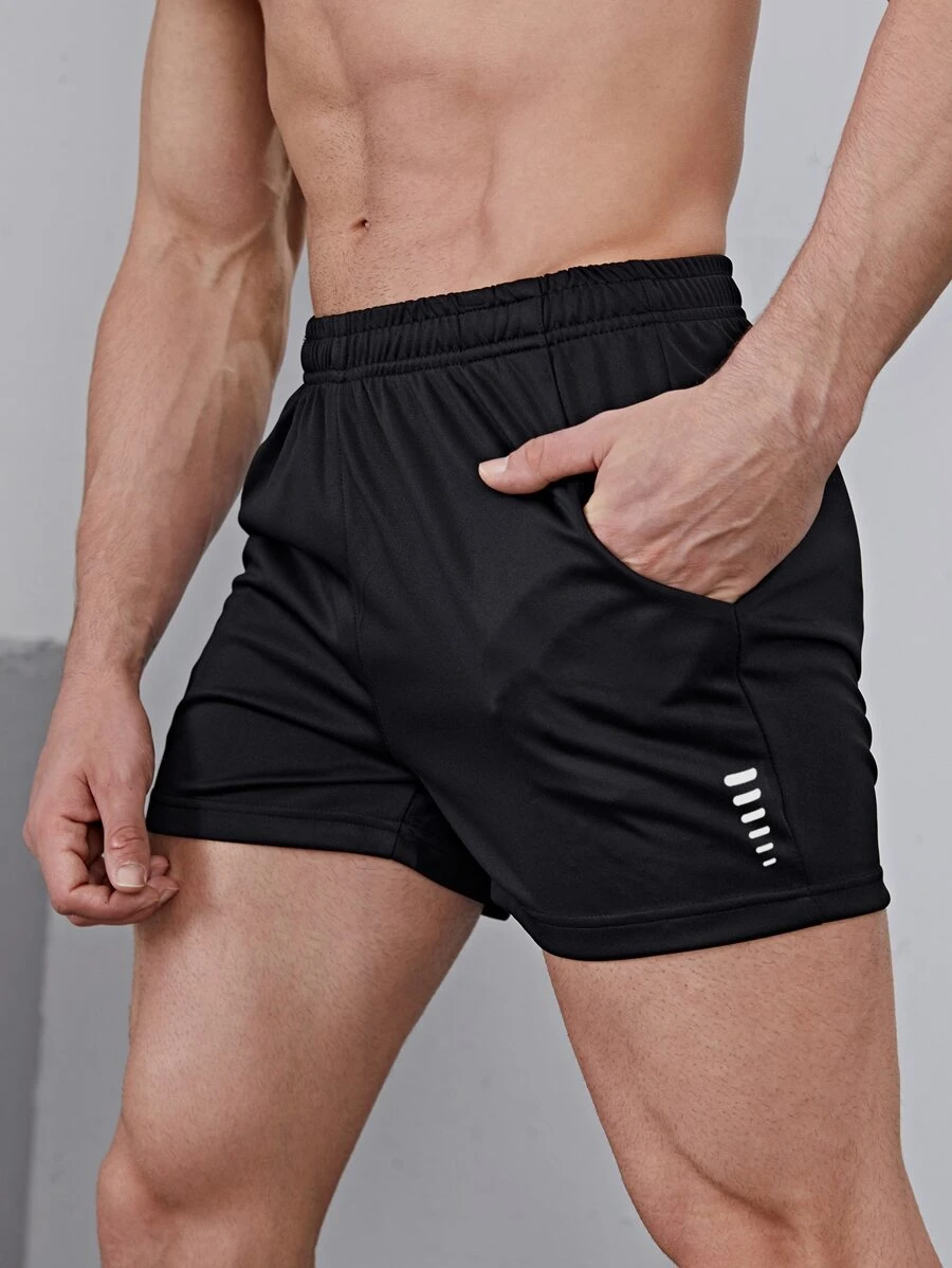 Manfinity Fitness Quần short thể thao co giãn phản quang phong cách bạn trai Quần short tập gym Quần short chạy bộ Quần short chạy bộ cho nam Quần short chạy bộ nam Quần short tập gym nam Quần short tập gym nam - màu đen - Xem 1