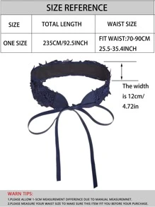 EMERY ROSE Flower Detail Corset Belt - Navy Blue - View 5