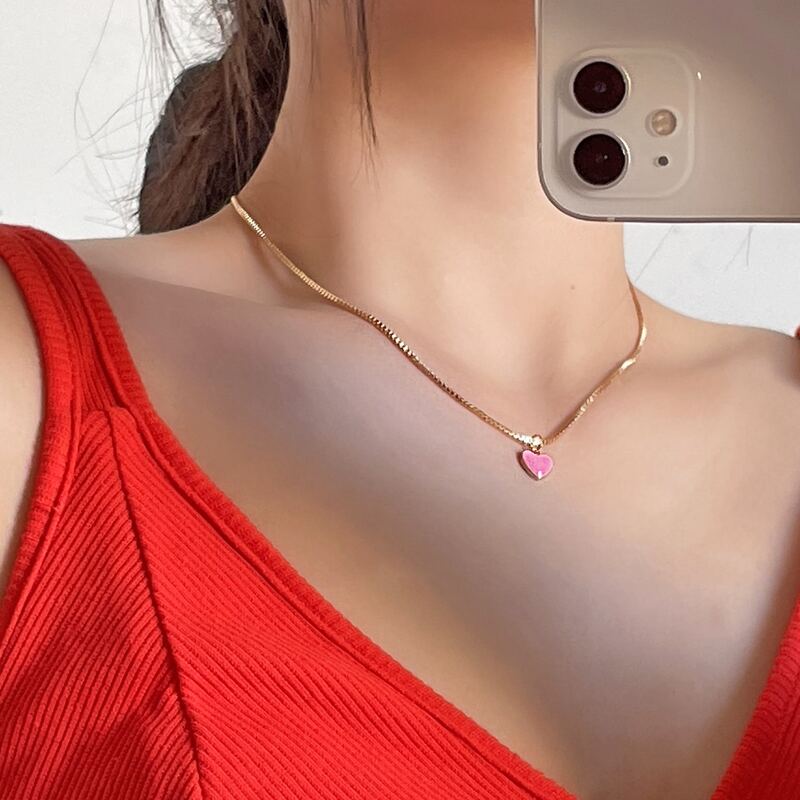 

Heart Pendant Chain Necklace, Gold