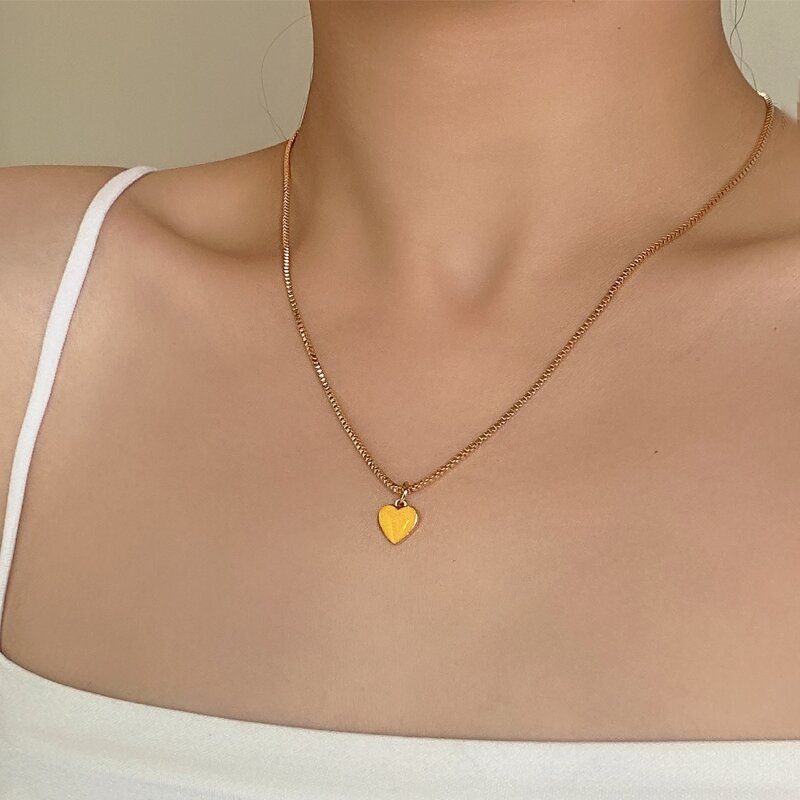 

Heart Pendant Chain Necklace, Gold