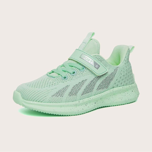 

Boys Letter Graphic Velcro Strap Knit Sneakers, Green
