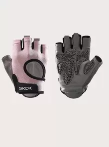 1pair Sports Half-finger Gloves - Pink - View 1