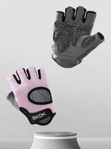 1pair Sports Half-finger Gloves - Pink - View 3