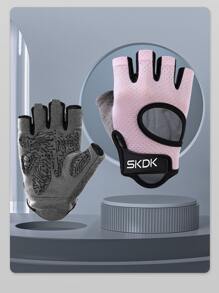 1pair Sports Half-finger Gloves - Pink - View 4
