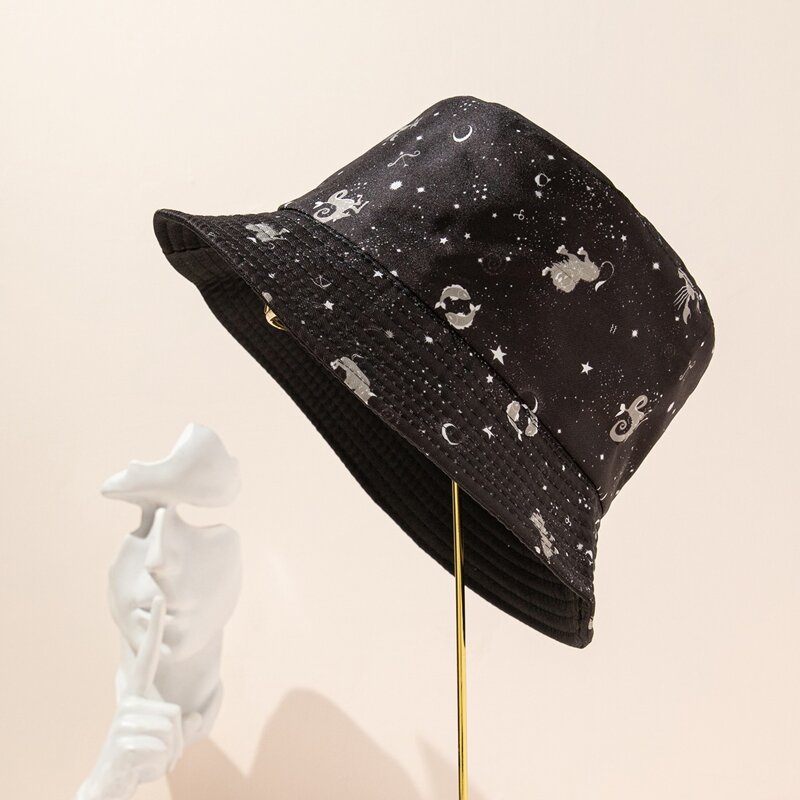 

Constellation Pattern Bucket Hat, Black