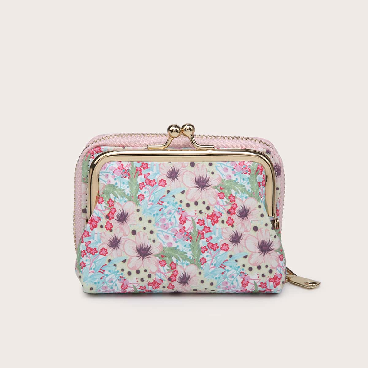 

Flower Graphic Coin Purse, Multicolor