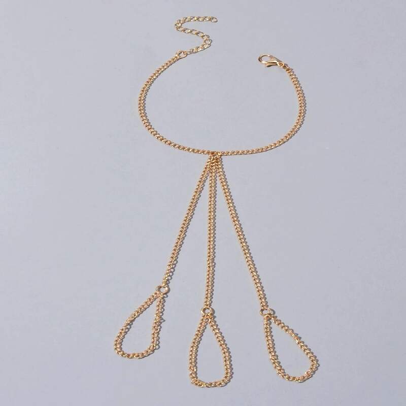 

1pc Chain Bracelet & Ring, Gold