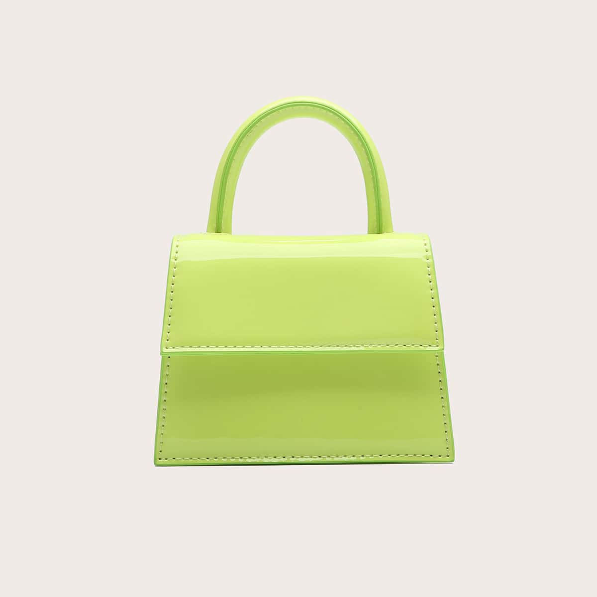 

Minimalist Flap Satchel Bag, Green