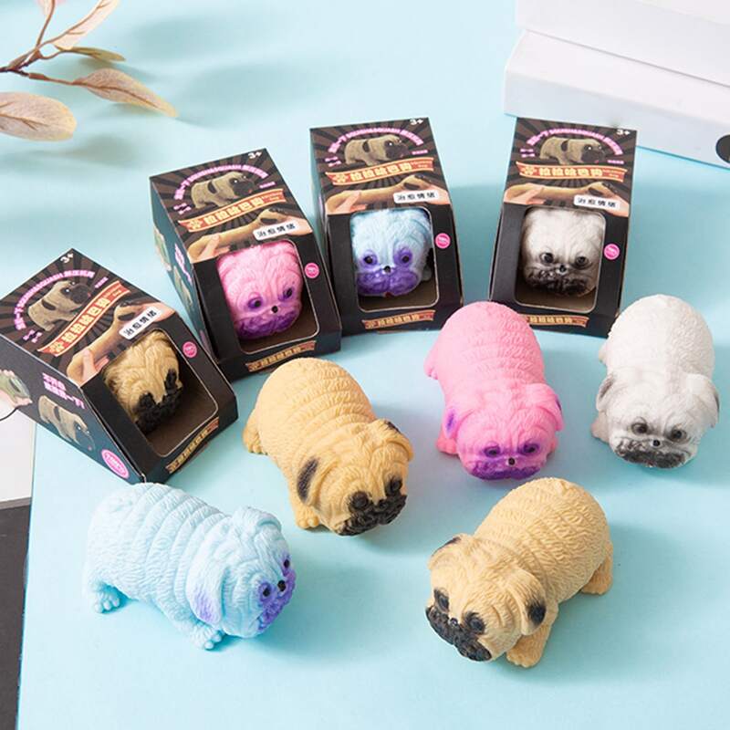 

1pc Random Color Dog Squeeze Toy, Multicolor