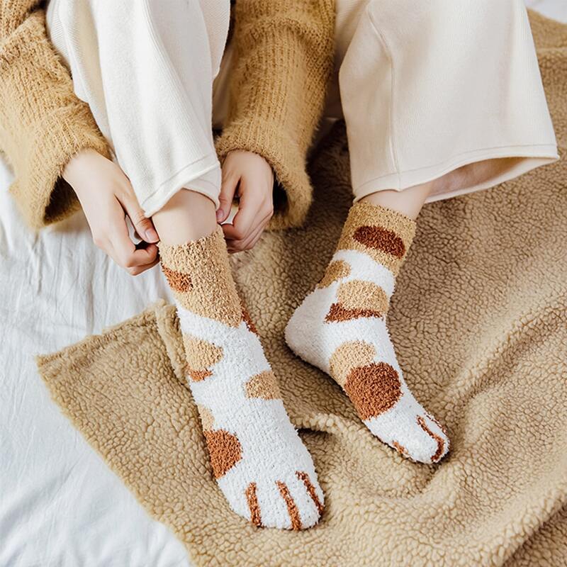 

Graphic Fuzzy Crew Socks, Multicolor