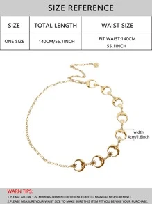 派对西部风情时尚月亮装饰加大码腰带，适合S码裤子，万圣节夏季学校穿着 - 金色 - 查看 4