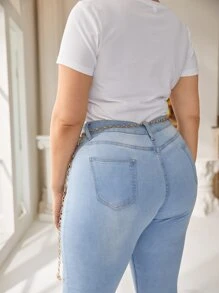 派对西部风情时尚月亮装饰加大码腰带，适合S码裤子，万圣节夏季学校穿着 - 金色 - 查看 5