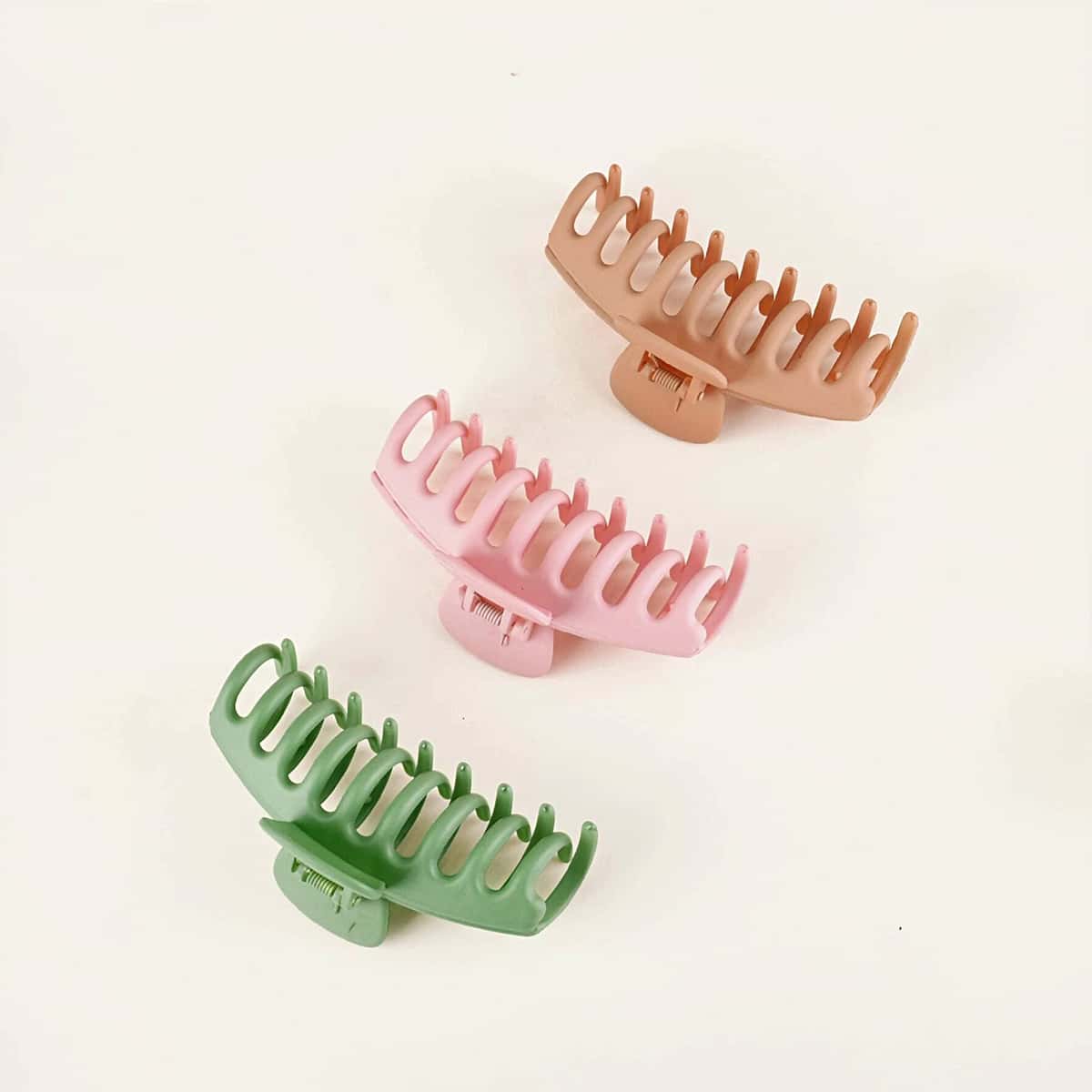 

3pcs Minimalist Hair Claw, Multicolor