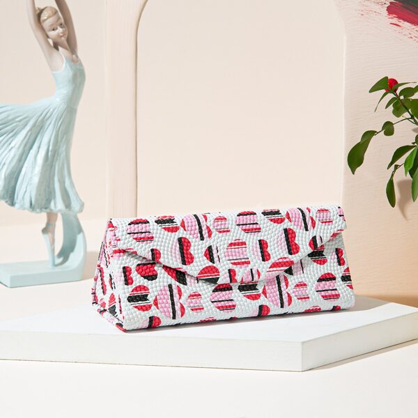 

Heart Print Glasses Case, Multicolor