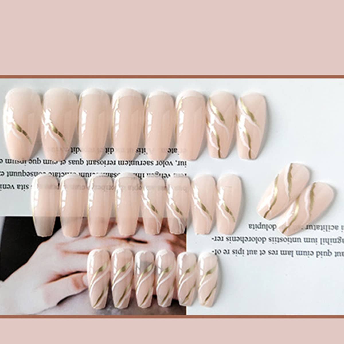 

24pcs Minimalist Fake Nail, Baby pink