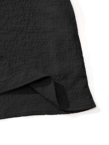 Frill Trim Tie Front Crinkle Dress - Black - View 3