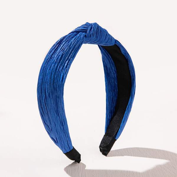 

Knot Design Wide Headband, Blue