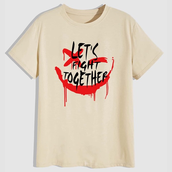 

Guys Slogan Graphic Tee, Apricot