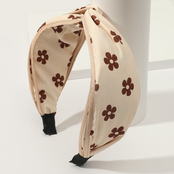 

Flower Print Hair Hoop, Beige