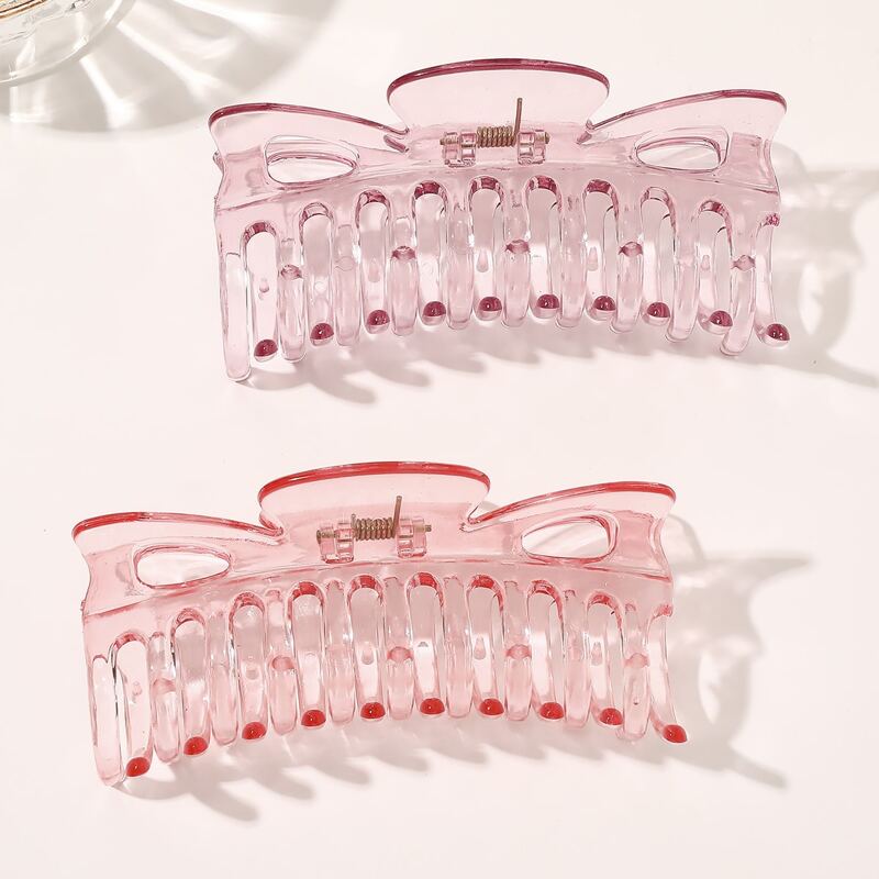 

2pcs Clear Hair Claw, Multicolor