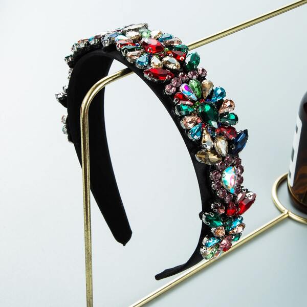 

Rhinestone Overlay Hair Hoop, Multicolor