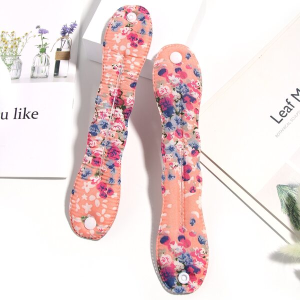 

2pcs Floral Print Hair Accessory, Baby pink