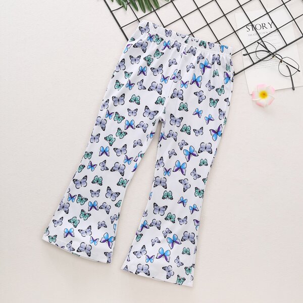 

Toddler Girls Butterfly Print Flare Leg Pants, Multicolor