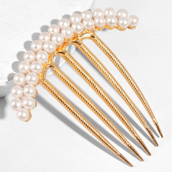 

Faux Pearl Decor Hair Pin, Gold