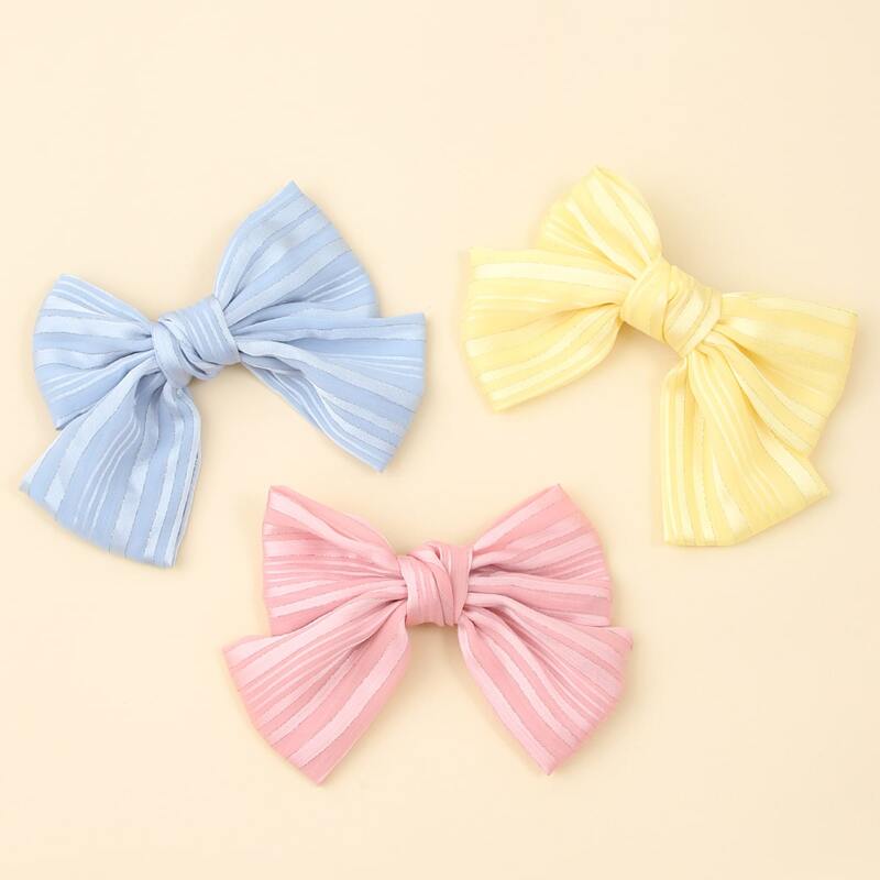 

3pcs Bow Decor Hair Clip, Multicolor