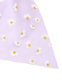 1 件雏菊头巾头带，波西米亚风弹性头巾，复古法式风格复古头带 - 淡紫色 - 查看 3