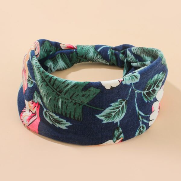 

Leaf Print Hair Band, Blue