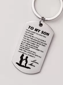 Móc khóa bằng thép không gỉ hình khẩu hiệu đường phố Phụ kiện túi xách xe hơi - Bạc - Xem 3