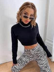 Áo len màu trơn Giải trí - màu đen - Xem 7