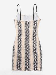 SHEIN Snakeskin Print Bodycon Dress - Multicolor - View 2