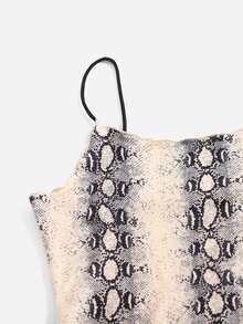 SHEIN Snakeskin Print Bodycon Dress - Multicolor - View 3