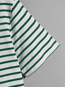 Hombres Camiseta de rayas ribete en contraste - Multicolor - Ver 3
