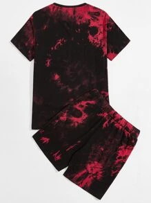 GENTILAND Conjunto camiseta con estampado de letra y relámpago con shorts - Multicolor - Ver 2