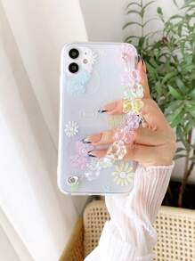 Bear Decor Hand Strap Phone Case - Multicolor - View 1