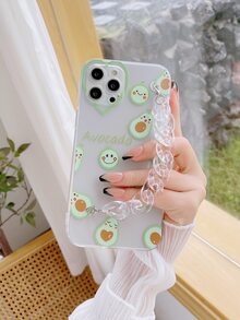 Hộp đựng điện thoại hình quả bơ với vòng tay dây chuyền trong suốt - Nhiều màu - Xem 3