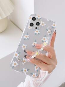 Flower Pattern Hand Strap Phone Case