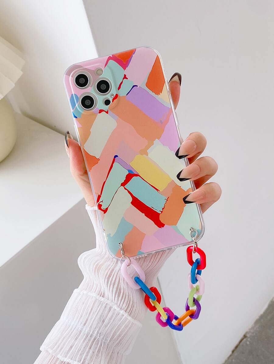 塗鴉手機殼附鏈條 - 彩色 - 查看 1