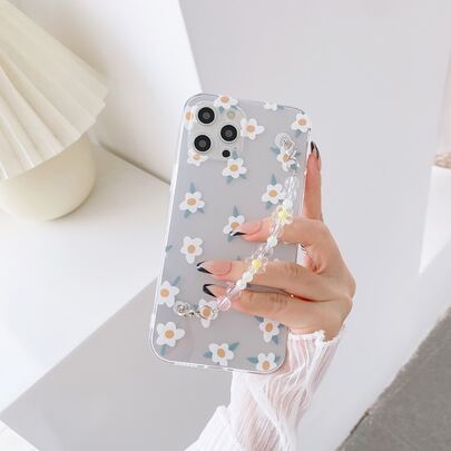 Flower Pattern Hand Strap Phone Case