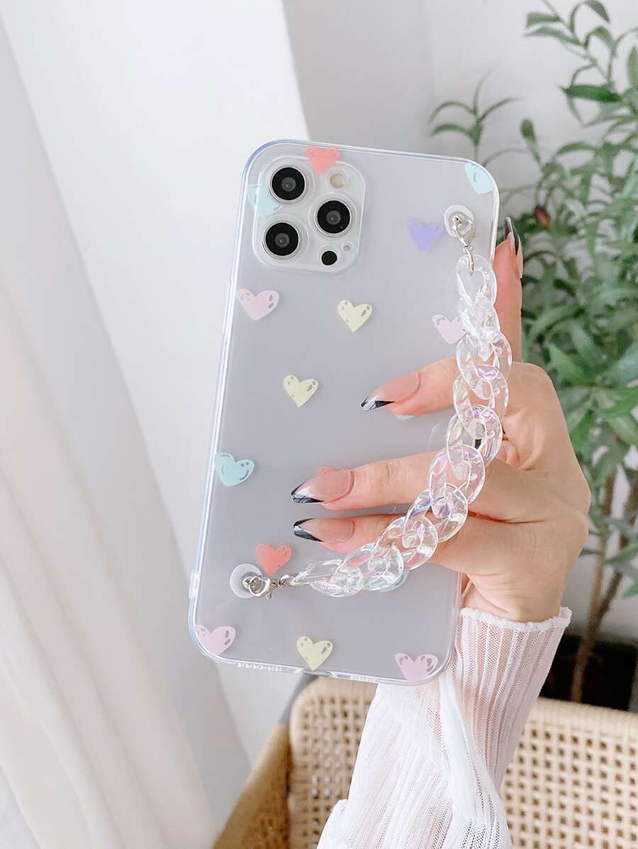 情人节心形链条手链手机壳,全包设计,兼容 15/15 Pro/15 Plus/15 Pro Max/14/14 Plus/14 Pro/14 Pro Max/11 Pro Max/12/12 Pro/12 Pro Max/13/13 Pro/13 Pro Max/11/11 Pro,兼容三星 S24uu/S24+/S24,国际版,非国内版 - 無色 - 查看 1