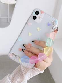 Heart Pattern Hand Strap Phone Case - Multicolor - View 4
