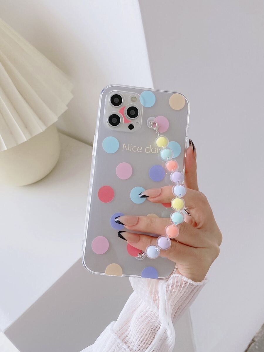 Polka Dot Clear Hand Strap Phone Case for Sale Australia New