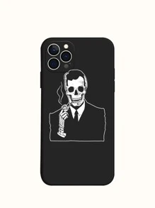 骷髏紳士手機殼 - 黑色 - 查看 1